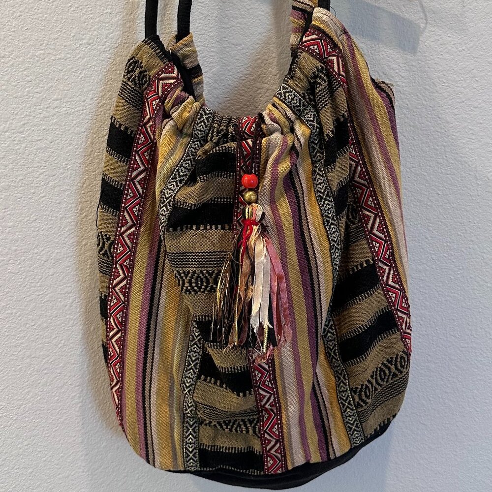 World Market Striped Festival Boho Bag